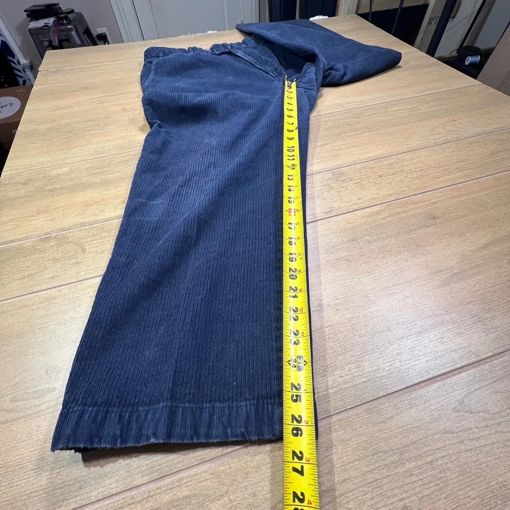 Turnbury Mens Navy Blue Corduroy Pleated Relaxed Fit Pants‎ 38x30